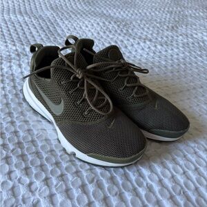 Nike Olive Green Mesh Running Shoes